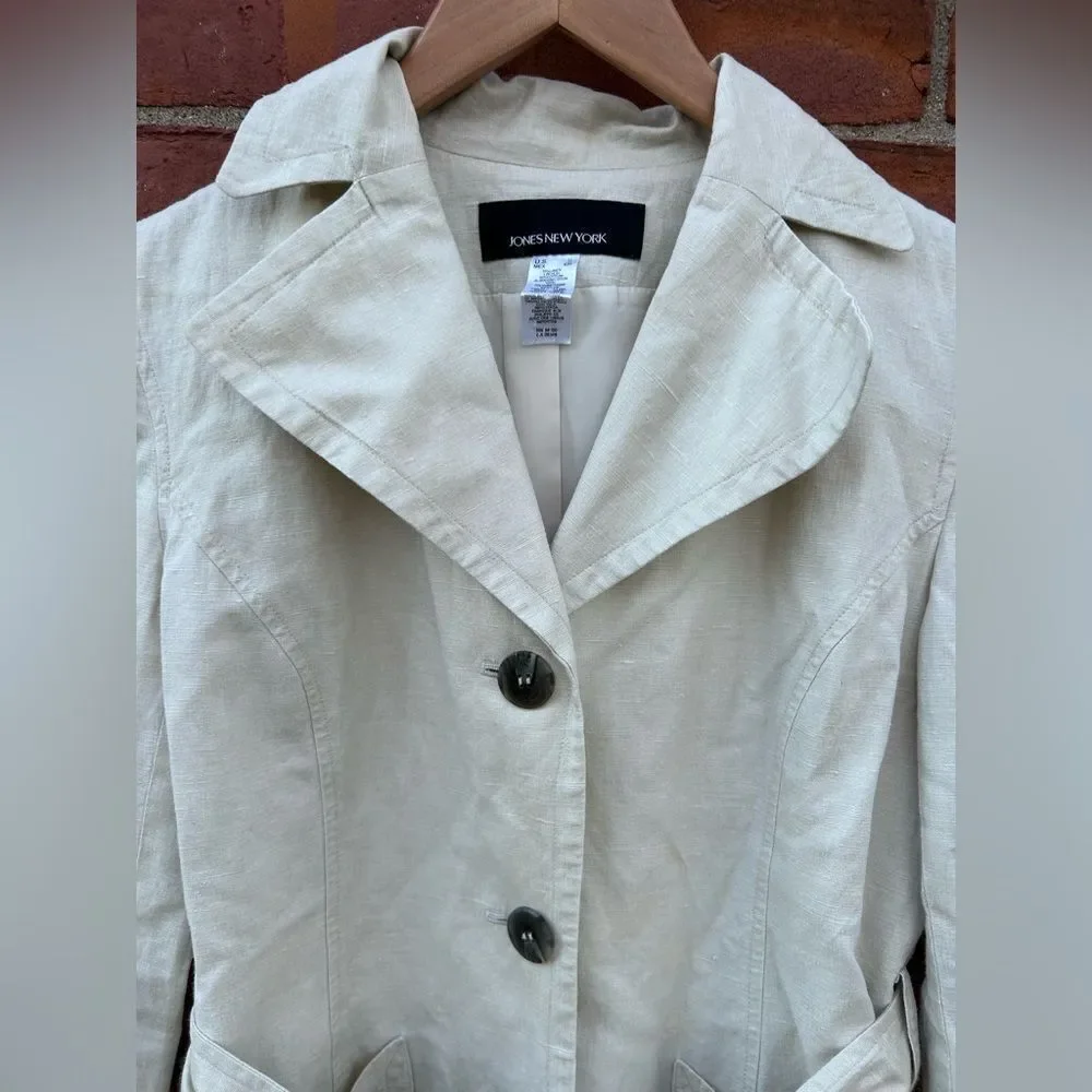 Jones New York Linen Cotton Trench Jacket